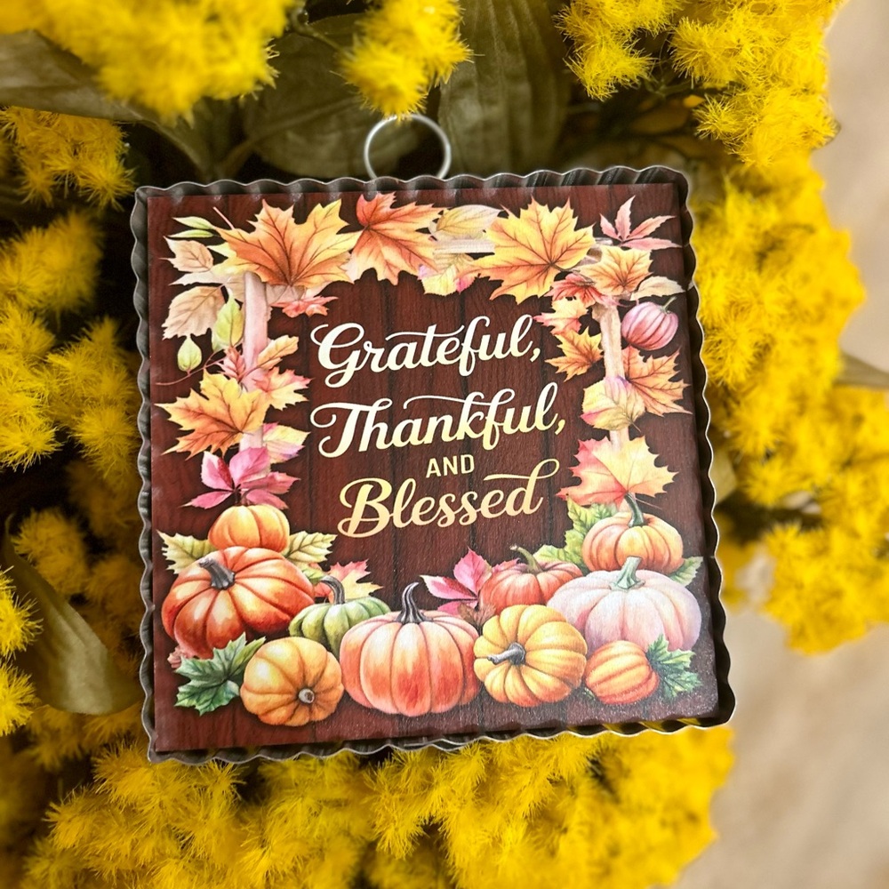 Autumn Harvest Mini Print Grateful, Thankful, and Blessed